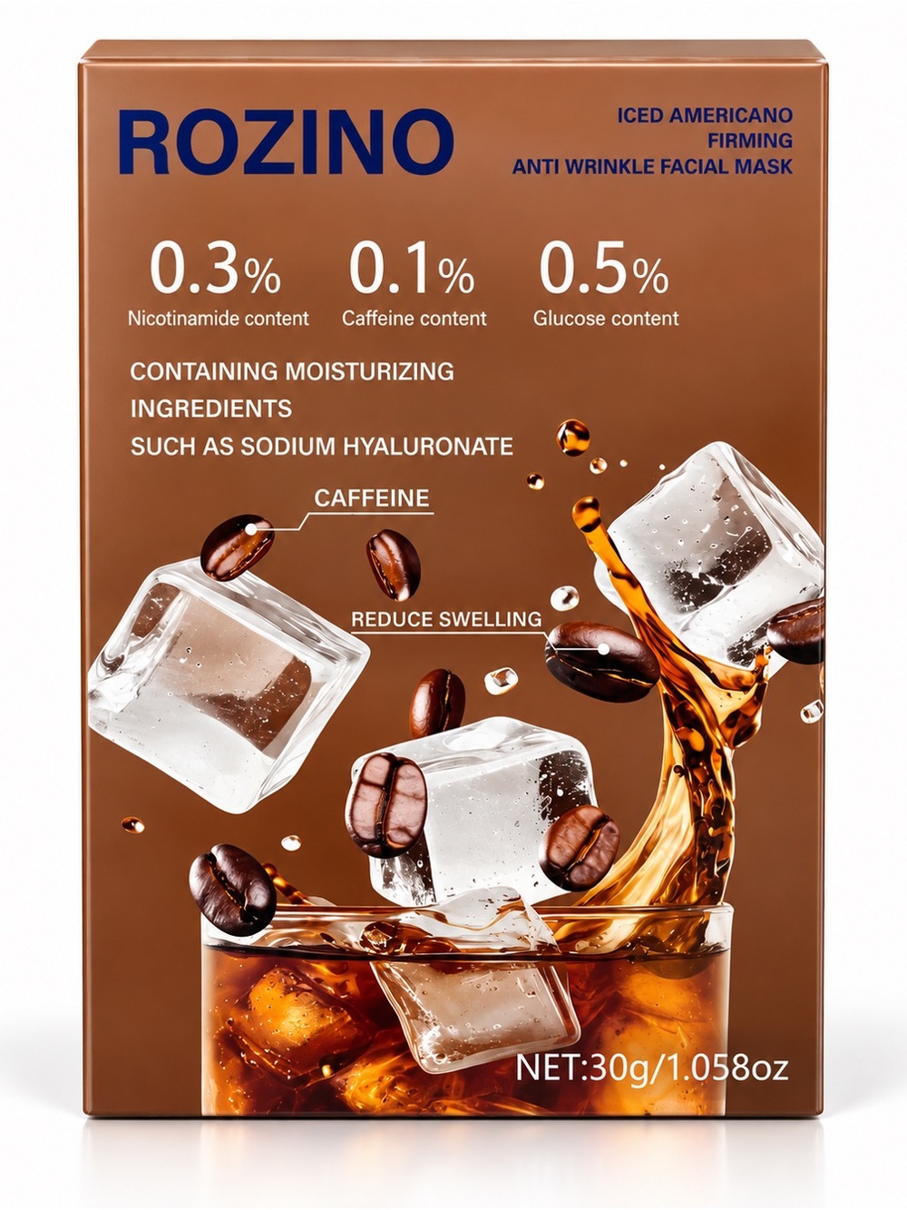 5pc. Rozino Iced Americano Firming Anti Wrinkle Facial Masks